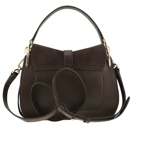 NWT FURLA Made in Italy Flow Tote Bag Crossbody Suede Brown Coach Tory Burch - Picture 4 of 11